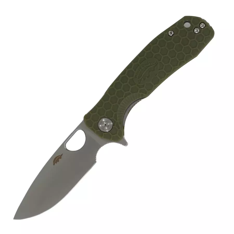 Honey Badger Drop Point Flipper - Green Medium