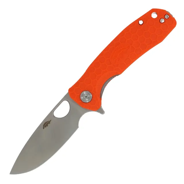 Honey Badger Drop Point Flipper - Orange Medium